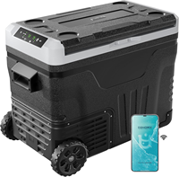 Euhomy App Control Réfrigérateur 12 V Refroidisseur électrique à double zone Réfrigérateur de voiture avec roues et panier pour le voyage