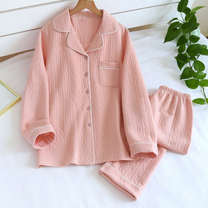 Custom Winter Ladies 100 Cotton <strong>Pyjamas</strong> Women Two Piece Shirts and Pants <strong>Matching</strong> Pajamas Set for <strong>Couple</strong> - Product Image 3