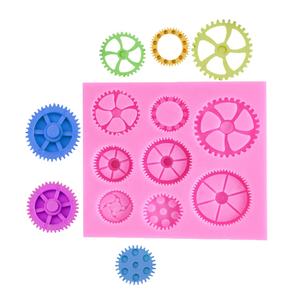 Moule en silicone DIY pour décoration <span class=keywords><strong>de</strong></span> gâteaux et fondants, forme rectangulaire 3D, 8 variantes différentes, motif engrenage d'<span class=keywords><strong>horloge</strong></span> <span class=keywords><strong>de</strong></span> type industriel - Product Image 1
