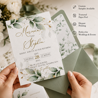 Suite d'invitations de mariage personnalisées avec dorure à chaud, papier texturé, cartes RSVP, enveloppes, cartes d'informations, papeterie de mariage