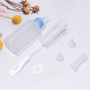 Juego de botellas para mascotas con cuatro tetinas, dispositivo de alimentación, botellas reutilizables para cachorros y gatitos, forma redonda, estilo sencillo - Product Image 4