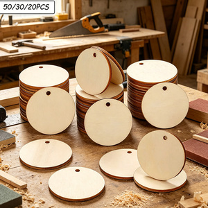 Etichette <span class=keywords><strong>in</strong></span> <span class=keywords><strong>Legno</strong></span> Rotonde Personalizzabili, Pre-Forate, Non Finite, per Etichette Regalo, Decorazioni Natalizie <span class=keywords><strong>Fai</strong></span>-<span class=keywords><strong>da</strong></span>-<span class=keywords><strong>Te</strong></span> - Product Image 5