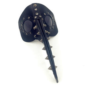 หน้ากากหนังสีดำสไตล์สตีมพังก์ <span class=keywords><strong>แวมไพร์</strong></span> จมูกยาว ประดับหมุด สำหรับฮาโลวีน คอสเพลย์ พร้อมหนาม - Product Image 5