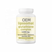 Complexe de Glutathion Liposomal 3000mg avec NAD+, Resvératrol, Quercétine et ALA, 120 Capsules Végétariennes, Complément OEM