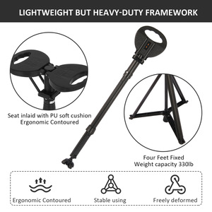 Hiking Pole Aviation Aluminum Adjustable Height T-Handle Anti-slip Outdoor Walking Stick <b>Folding</b> Portable Trekking Pole - Product Image 5