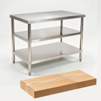 Table de travail de cuisine commerciale en acier inoxydable 304, 3 niveaux, qualité alimentaire, autres fournitures pour hôtels et restaurants