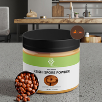 Extrait de champignon Reishi en poudre de spores brisées OEM, certifié biologique ISO, avec étiquette privée, bouteille de 60g, emballé sous vide, 2% de triperpénoïdes