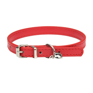 Luxury Adjustable PU Leather Dog & Cat Collar with Metal Buckle Hot Selling Multiple Solid Colors Cats <b>Bell</b> Included - Product Image 1