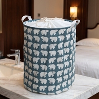 Grand panier à linge écologique et durable, imperméable, en coton et lin, avec cordon de serrage, design moderne pour placard