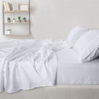 Ensemble de draps de lit ajustés en gros, taille Queen et King, couleur unie, 100% polyester, certifié OEKO-TEX, literie écologique