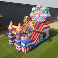 Structure gonflable combinée avec toboggan pour parc d'attractions, personnalisable, pour usage commercial et location