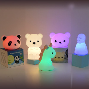 Cartoon-Shaped Soft <b>Light</b> Silicone Night <b>Light</b> Tap Control Color Changing <b>LED</b> Baby Lamp For Kids Room Decor - Product Image 1