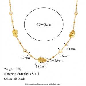 Collection de colliers à pendentif en chaîne fine avec pompon, en acier inoxydable plaqué or 18 carats, style luxe léger et raffiné, vente chaude - Product Image 6