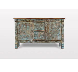 Consola de Comedor de Madera Maciza de Estilo Vintage con Detalles Maestróicamente Tallados y Acabado Pulido Suave que Ofrece Amplio Espacio de Almacenamiento - Product Image 3