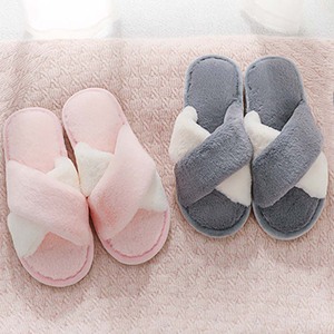 2025 New Winter Open Toe Fur Plush Cross Strap <strong>Slippers</strong> Home Indoor Anti Slip Warm for Women - Product Image 4