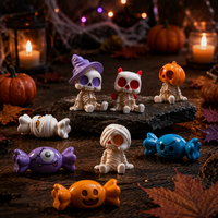 Miniatures d'Halloween en résine : Citrouilles, Fantômes, Squelettes – Figurines décoratives et artisanat pour remplissages de cadeaux de fête, décoration de table et de maison pour les fêtes.