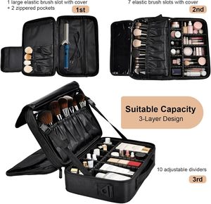 Custom Cosmetic <b>Cases</b> Large Capacity Cosmetic Bag Handheld <b>Makeup</b> <b>Case</b> Toiletry Bag Partition Toolbox <b>Case</b> Bags - Product Image 3