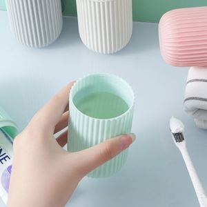 Plastic Travel Mouthwash Cup & <b>Toothbrush</b> <b>Holder</b> Set Eco-Friendly Portable Classic Design for Hotels Bath Use - Product Image 5
