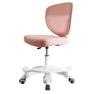 High quality kids' study learning chair pink design little children home office swivel mesh chair with footrest