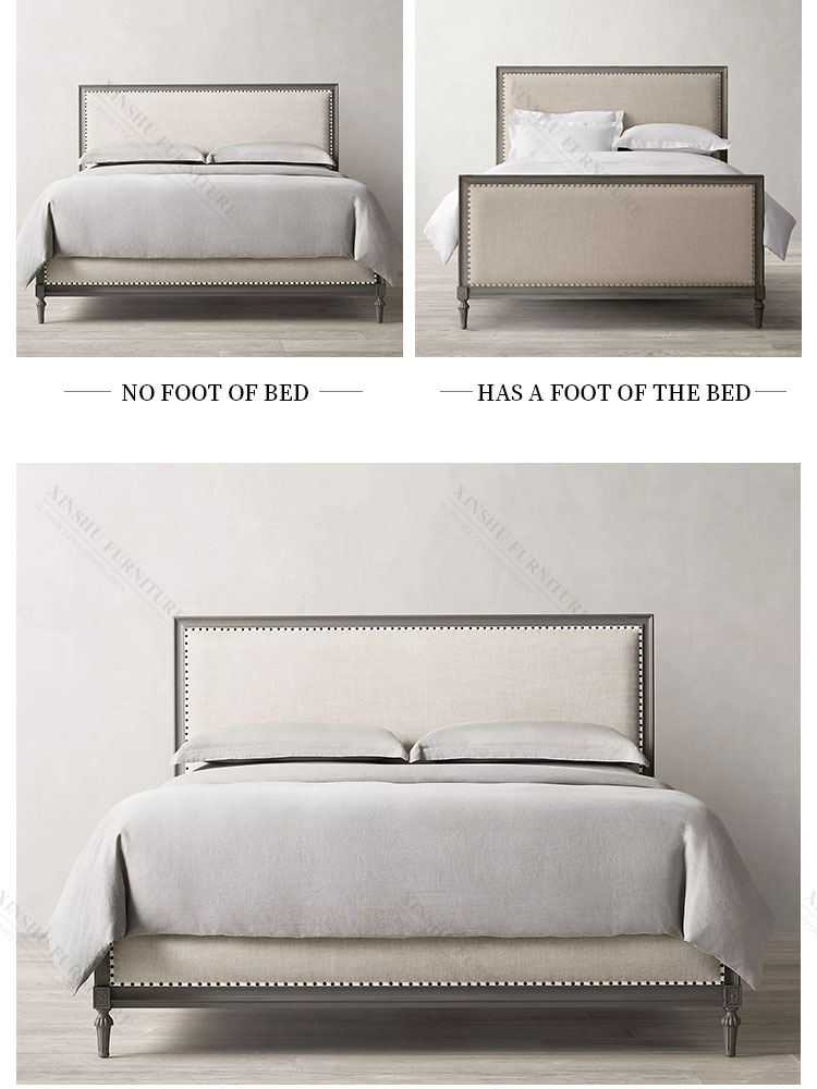 american country top quality long lasting luxury nordic double king bed french retro 1.98m custom  bedroom solid wood bed