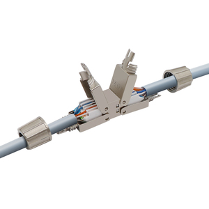 Doble tipo RJ45 Cat6a Cat7 Cat8 Metal sin herramientas acoplador <span class=keywords><strong>Ethernet</strong></span> Conector conectar STP Cable aleación de zinc herramienta gratis - Product Image 1