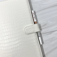 Couverture de carnet de notes de luxe en cuir de crocodile texturé, reliure à anneaux, format lettre moyen A5 A4, personnalisée