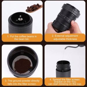 Cafetera de goteo, kit de preparación manual con molinillo eléctrico recargable integrado, filtro de acero inoxidable y tazas de viaje - Product Image 6