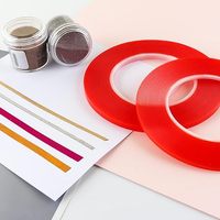 Ruban adhésif double face PET transparent ultra-fin de 0,2 mm avec support de protection rouge, résistant aux hautes températures, pour la réparation de téléphones et la fixation de bandes LED