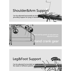 Разборная акушерская кровать, ручная акушерская кровать, акушерская кровать из нержавеющей стали, недорогая гинекологическая кушетка для осмотров с упорами для ног - Product Image 3
