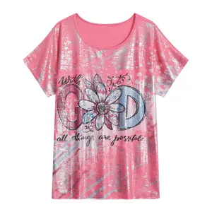 Nuova moda t-shirt nera personalizzata t-shirt da donna magliette in cotone sfuso con stampa Logo su richiesta t-shirt