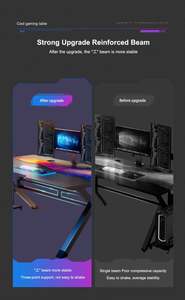 Escritorio para Juegos de Diseño Moderno, Escritorio para Computadora con Luces LED RGB, Mesa para Gamers - Product Image 4