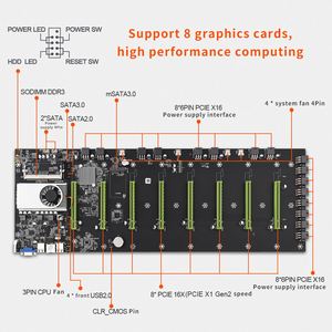 Carte mère Riserless BTC-D37 carte mère CPU Set 8 emplacements mémoire <span class=keywords><strong>DDR3</strong></span> Interface VGA intégrée Faible consommation d'énergie - Product Image 3