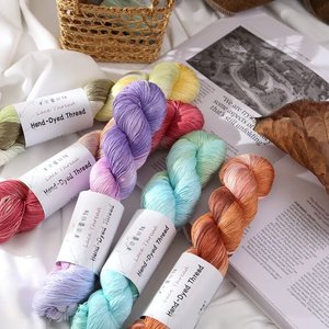 Chỉ ren cotton nhuộm từng đoạn, chỉ ren nhuộm tay chuyển màu xoắn chắc - Product Image 3