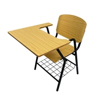 Meubles scolaires modernes, durables et écologiques, chaise et bureau pour étudiants avec tablette d'écriture, cadre en métal, pieds pivotants
