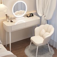 Table de maquillage pour chambre à coucher avec miroir et tiroir