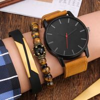 Cadeau de montre Hip Hop, ensemble pour hommes mode montre à Quartz perles Bracelet mode décontracté montre-bracelet Bracelet pour homme doux mari papa/