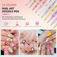 Stylo marqueur pour nail art 12 couleurs, pointe fine 0,5 mm, séchage rapide, imperméable, marqueurs acryliques pour peinture d'ongles DIY, vente en gros, stylos de manucure