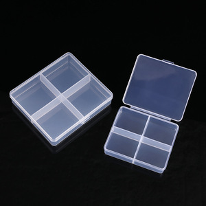 Petite boîte de <span class=keywords><strong>rangement</strong></span> de perles en <span class=keywords><strong>plastique</strong></span> transparent pour le stockage de petits objets, artisanat, bijoux, quincaillerie (4 grilles fixes) - Product Image 3