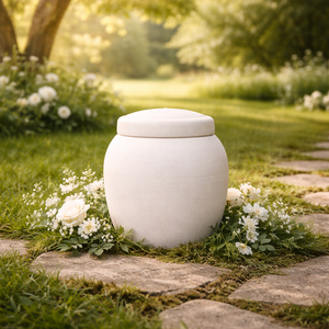Kişiselleştirilmiş Minimalist Beyaz Urn Biyobozunur Çevre Dostu İnsan Külleri Kremasyon Urn'u Evcil Hayvan Urn'ları Denizde Cenaze Yapmak İçin Cenaze Urn'ı - Product Image 6