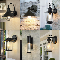 Lámpara de Pared Exterior Minimalista Americana, Impermeable, para Jardín, Balcón y Terraza, LED