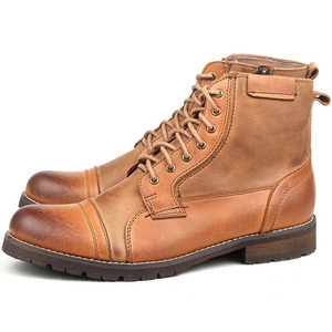 Bottes <span class=keywords><strong>de</strong></span> <span class=keywords><strong>moto</strong></span> en cuir véritable pour hommes, chaussures noires, Cool et décontractées, prix d'usine, vente en gros, - Product Image 4