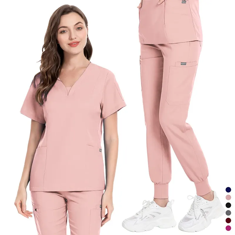 Wholesale customized frosted sets for factories hospital uniforms medical nurse uniforms jogging type nurse frosted sets