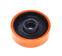 Roue pivotante industrielle à double roulement à billes en polyuréthane massif avec noyau en fer, 100x32mm, charge 180KG, produits d'usine source