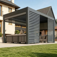 Pergola en aluminium robuste pour extérieur, anti-corrosion, design moderne, écologique, pour balcon, patio, jardin, cour, terrasse, personnalisable