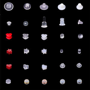 الأكثر مبيعًا سدادات أذن مثمنة من السيليكون الشفاف ، مكونات نتائج مجوهرات ذاتية الصنع مقاومة للانزلاق من البلاستيك الشفاف الناعم والمضاد للانزلاق - Product Image 1