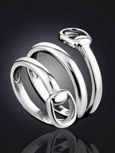 Bijoux pour Amateurs d'Équitation, Anneau à Deux Fer à Cheval en Véritable Argent Poli, 3 Cercles, pour Mariages et Fêtes - Product Image 4