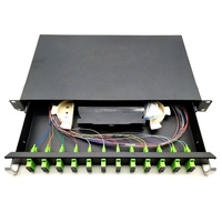 Panel Patch Fiber 24 Port 1U dengan Konektor LC, Tipe Drawing, Panel Patch Fiber 1U 24 Core, Kotak Distribusi Fiber