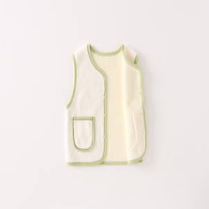 <span class=keywords><strong>Gilet</strong></span> matelassé bébé automne-hiver pour garçons et filles, veste chaude, cardigan, <span class=keywords><strong>gilet</strong></span> en polaire sherpa 2 couches, doux et agréable pour la peau, fermeture à boutons-pression - Product Image 3