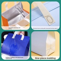 Sac de livraison isotherme non tissé avec logo personnalisé et doublure en feuille d'aluminium, sac thermique pour plats à emporter pour restaurants et cafés (vente en gros)