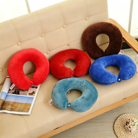 Oreiller de voyage en peluche douce en U, fourni par l'usine, avec logo personnalisé, en coton PP et mousse, pour le soutien du cou en voyage, idéal pour la promotion de cadeaux.